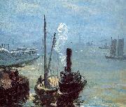 Glackens, William James Tugboat and Lighter painting